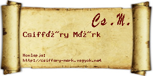 Csiffáry Márk névjegykártya